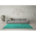 thumbnail image 3 of Ahgly Company Indoor Round Abstract Turquoise Blue Contemporary Area Rugs, 4' Round, 3 of 4