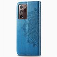 thumbnail image 4 of Galaxy Note 20 Ultra Case, Alltyech PU Leather Mandala Embossed Folding Stand Anti-scratch Folio Flip Credit Cards Slots Wallet Case Cover For Samsung Galaxy Note 20 Ultra, Blue, 4 of 10