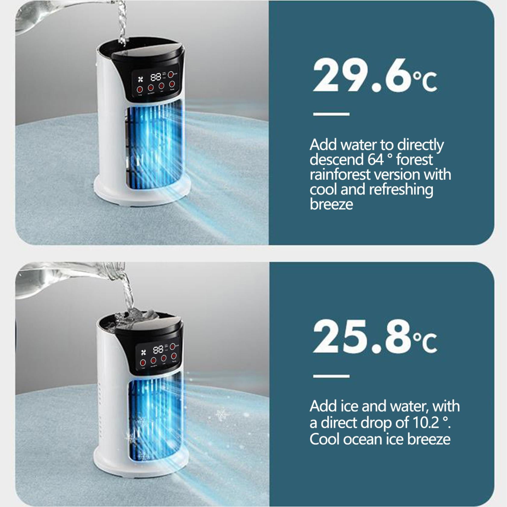 Fnyoxu Portable Air Conditioner, Personal Evaporative Air Cooler with 5 Wind Speeds, Touch Screen Mini AC Unit Fan for Room, Desk, Tent, Bedroom, Car, RV, and Camping