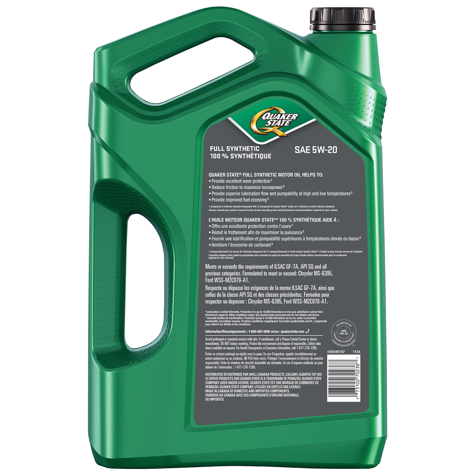 Quaker State Full Synthetic 5W-20 Motor Oil 5L
