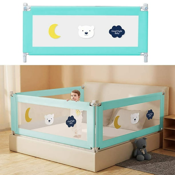 Bed Rail For Toddlers 57 5 Extra Long Baby Guard Lifting Vertically 1 Side Of Free Tool Assembled Fit Queen King Blue Pcs Com Baby Bed Rail Guard Lifting Vertically, Side Rails For King Single Bed