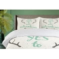 thumbnail image 4 of Ambesonne Adventure Duvet Cover Set, Words Antlers Arrows, 2-Calking, Charcoal Grey Sea Green, 4 of 7