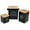 #1 Black, variant on Pethiy Kitchen Canisters Set, Storage Bin for Potato Onion & Garlic, 3 Pack Set Countertop Pots Containers with Wooden Lid - Potato Storage, Garlic Bin, Onion Keeper Tin with Aerating Holes-Green