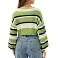 thumbnail image 3 of Lovito Casual Striped Long Sleeve Round Neck Women Sweater, 3 of 5