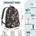 thumbnail image 4 of Pioneer Flower Floral Print Pattern Backpack for School, Cute School Bag with Adjustable Shoulder Straps and Padded Back, 16.9"x12.6"x5.9", 4 of 4