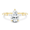 thumbnail image 2 of ESTE ORIGIN 2.00Ct Pear Cut Moissanite Solitaire Engagement Ring with Marquise & Round Accent Band in 18K Yellow Gold for Women US 9.5, 2 of 8
