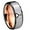 Gray And Rose Gold Beveled Edges, variant on Tungsten Stargate 8mm Brushed Gray Beveled Edges Men's Ring