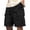 Black, variant on Mens Cargo Shorts Elastic Waist Pull on Workout Shorts Solid Summer Hiking Clothes with Pockets
