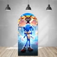 thumbnail image 3 of Arco de fondo azul de Sonics con doble cara de erizo para decoración de fiesta de cumpleaños de niños, fondo para fotografía de baby shower, utilería para estudio, 3 of 5