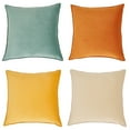 thumbnail image 7 of Topfinel Orange Teal Decorative Throw Pillows Covers ,Velvet Couch Pillows Aesthetic Living Room Decor,Peach Pink Western Cushion Case,Set of 4,20x20 Inch, 7 of 7