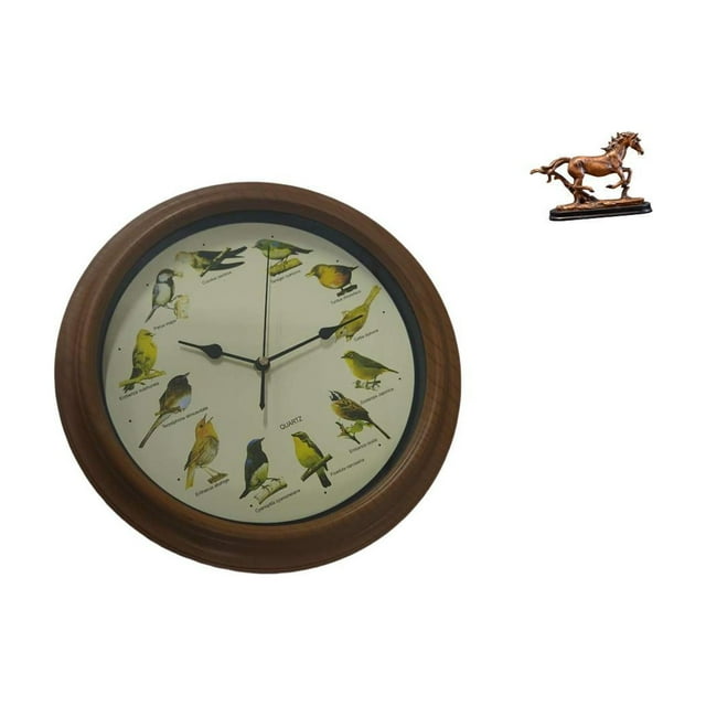 Elegante Reloj De Pared Con Canto De Pájaros Y Escultura De Caballo, Obra De Arte Para Comedor, Sala De Estar, Escritorio, Decoración Y Adorno Para El Hogar.