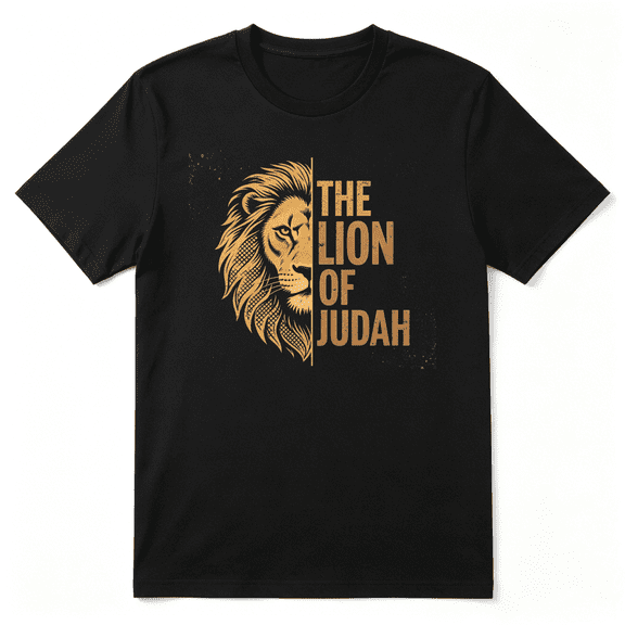 The Lion Of Judah Lion Head Retro Graphic Tee for Men and Women, Family Gift Holiday Gift Cotton Short Sleeves T-Shirt