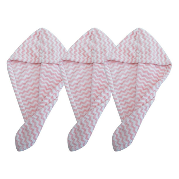 Paquete de 3 toallas de microfibra para el cabello, turbante antifrizz para secar el cabello para mujeres, cabello mojado