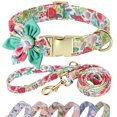 thumbnail image 1 of Conjunto de collar y correa para perro Beirui Cute Girl Floral Green L, 1 of 7