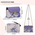 thumbnail image 7 of KUIFORTI Purple Dragonfly Womens Crossbody Flap Bag Portability Small Shoulder Bag Ladies Handbag Leather Comfortable Shoulder Bag for Women for Travel Daypack, 7 of 7