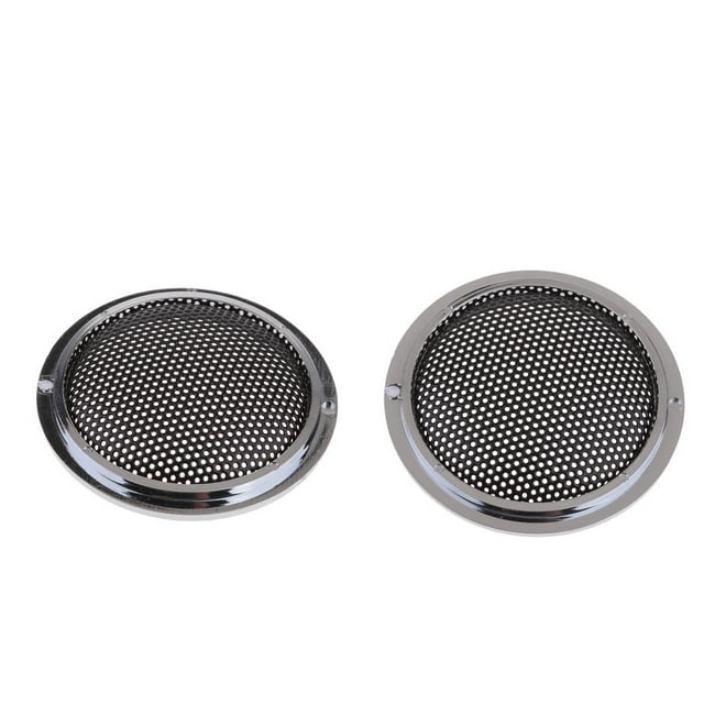 Caja de la cubierta de parrillas redondas de de 1 pulgada decorativo con tornillos - Paquete de 2 Sunnimix Cubierta de altavoz de agudos negros
