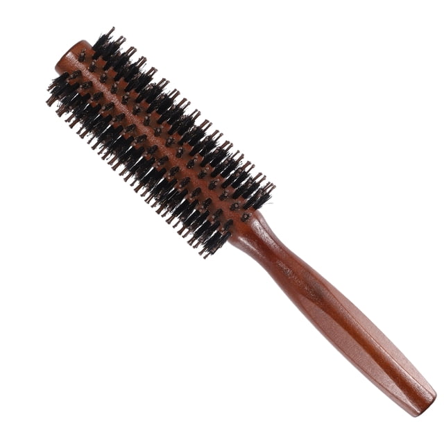 Unique Bargains Nylon Bristle Round Curling Hair Ruled Comb for Hair Drying Styling Brown Brown M Size 12 Row 8.66'