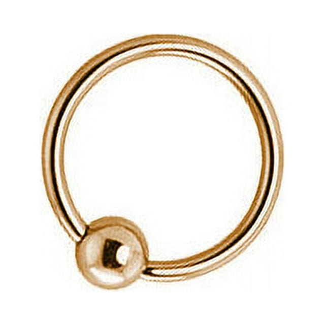 14k Solid Gold Captive Bead Ring 16 Gauge 3/8" Inch