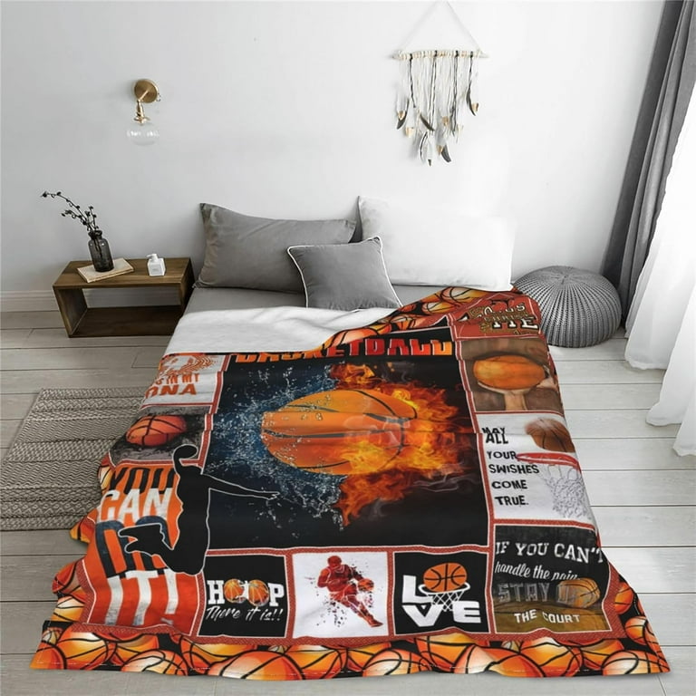 Basketball Throw Blanket - Super Soft 50x40 Inch Gifts For Players, Fans, Boys & Girls