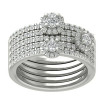 ARAIYA FINE JEWELRY Sterling Silver Diamond Stackable Ring (1 3/8 cttw, I-J Color, I2-I3 Clarity) Size 7