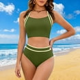 thumbnail image 2 of RQYYD Bikini Sets for Women High Waisted Tummy Control Two Piece Swimsuits Push Up Halter Tops with Bottom Bathing Suits, 2 of 6