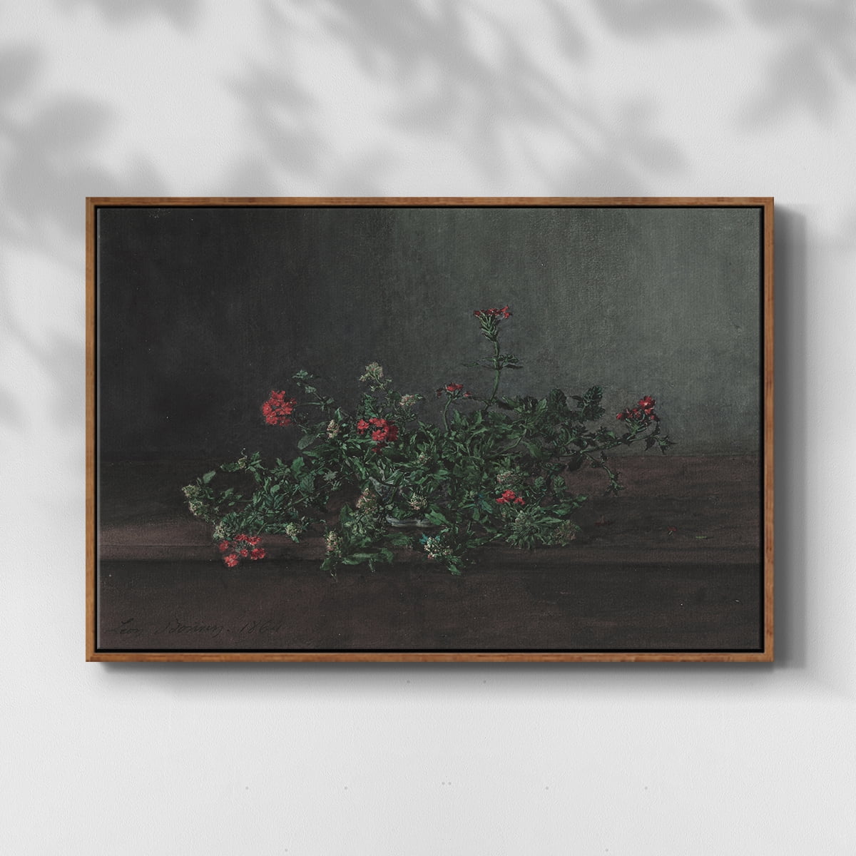 Vintage Botanical Print-XCIV By Wexford Home Framed in Walnut Wood Gallery Wrapped Canvas 25 in. x 37 in.