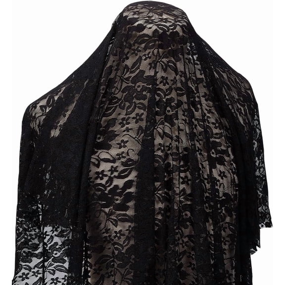 1 Yard Nylon Lace Fabric DIY Clothing Accesories Black 1600x0.5mm for Handmade