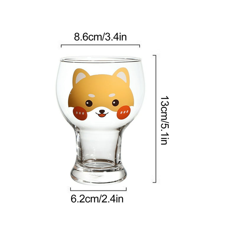 350ml Kawaii Cat Glass Cup Thickened Coffee Mug Transparent Heat Resistant  Lead-free Healthy Drink Milk