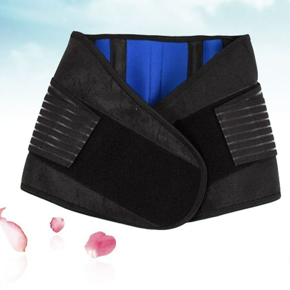 WHAMVOX Black Neoprene Sports Waist Trainer Belt for Fitness with Adjustable Double Compression Straps Medium