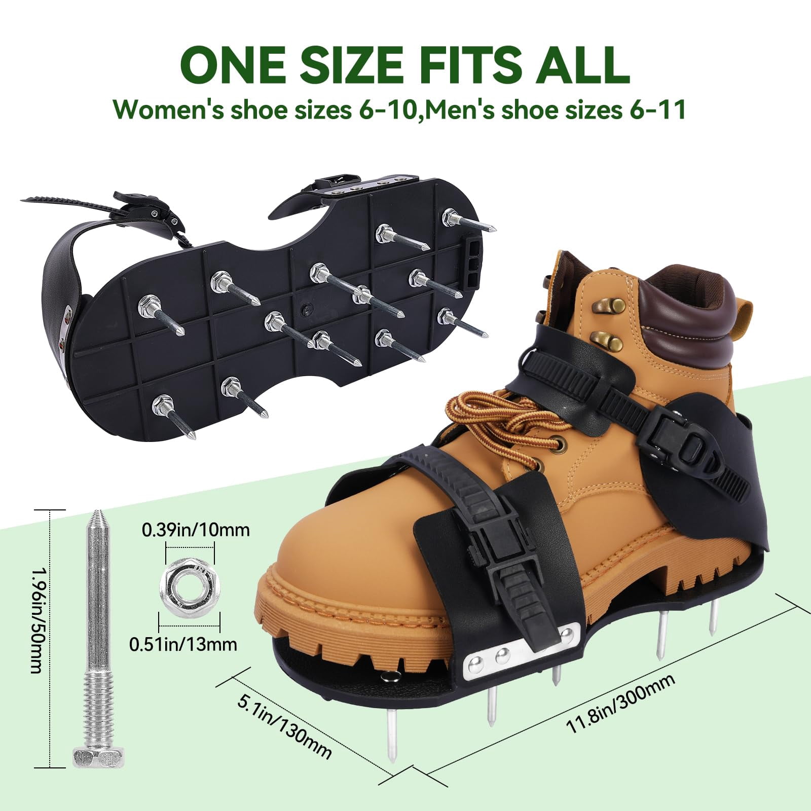 Lawn Aerator Shoes For Grass Aeration Spike Aerating (buckle)