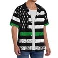 thumbnail image 2 of Balery American Flag Camisa Casual de Manga Corta con Botones para Hombre, Texturizada, Estilo Cubano, para Playa, Verano-X-Large, 2 of 5
