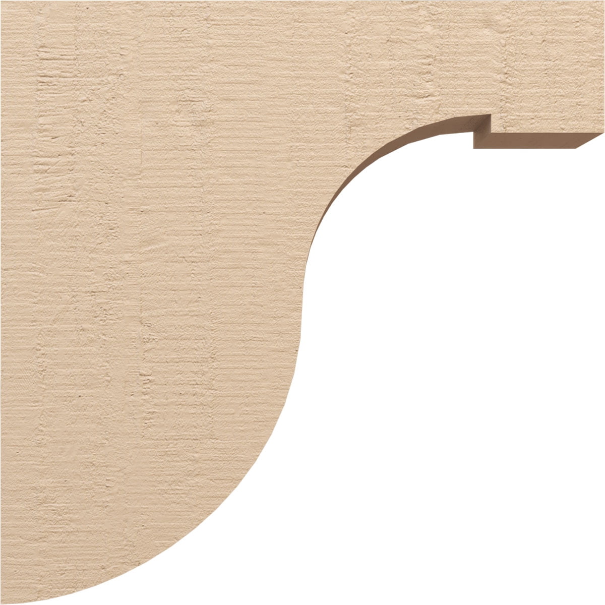 7"W x 28"D x 28"H Thin Del Monte Rough Cedar Woodgrain TimberThane Corbel, Primed Tan