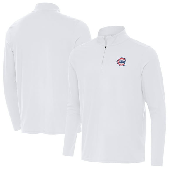 Men's Antigua  White Chicago Cubs Alternate Logo Intent Quarter-Zip Pullover