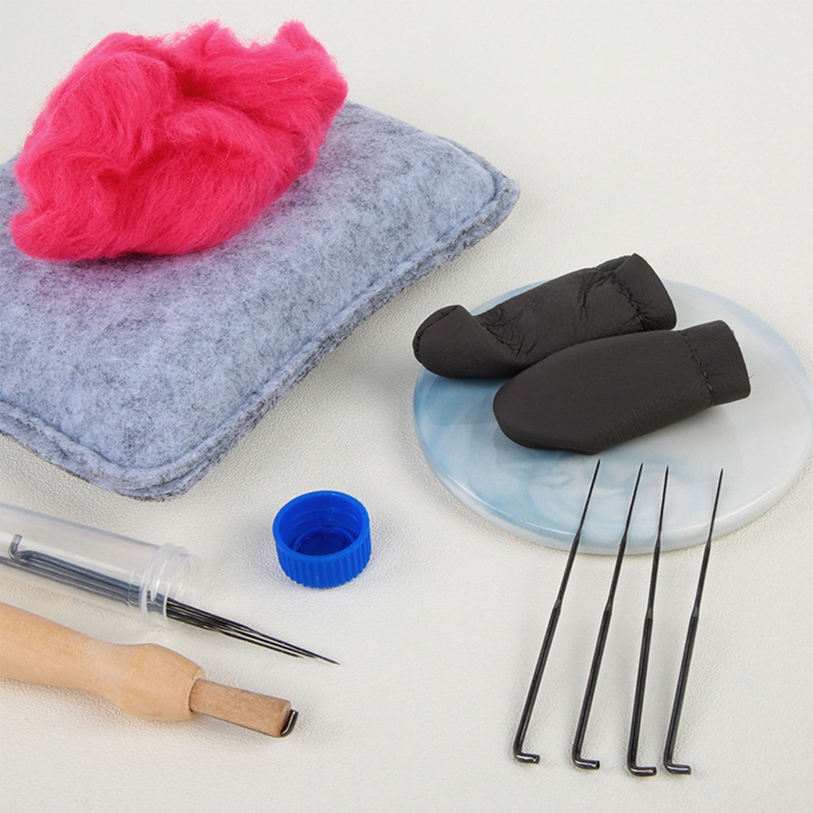 Needle Felting Starter with Storage Bag, Wool Roving 18 Colors Set, Wool Felting Kits with Wool Felt Tools for Beginner