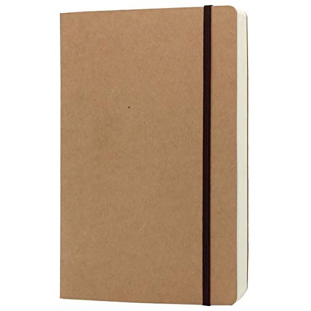 Cuaderno blanco A5 - 5,8 x 8,25 pulg. Libreta con cubierta dura y cierre elástico, 80 hojas/160 págs., papel grueso 100gsm, ideal para dibujar y escribir