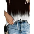thumbnail image 2 of DYMADE Women Plus Size Casual V-Neck Lace Up Printed T-Shirt Top, 2 of 3