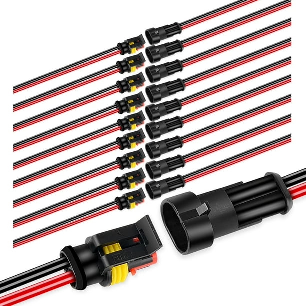 Conector de terminal de cable impermeable 16AWG, paquete de 10 - Nilight