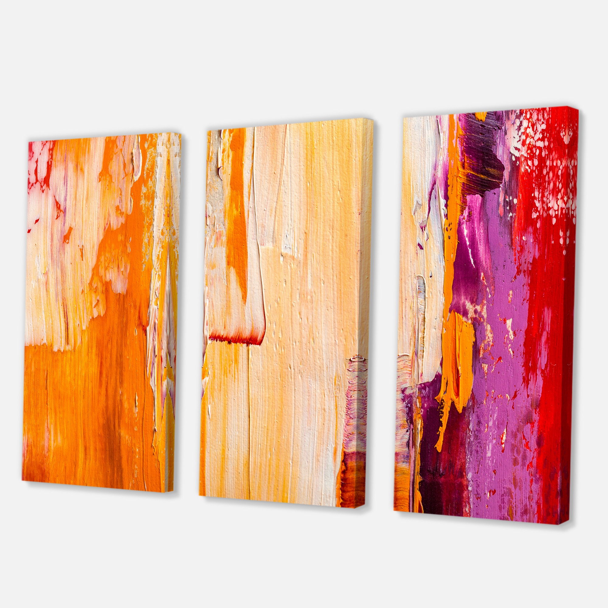 Grunge Brown Abstract 28 in x 36 in Painting Canvas Art Print, by Designart