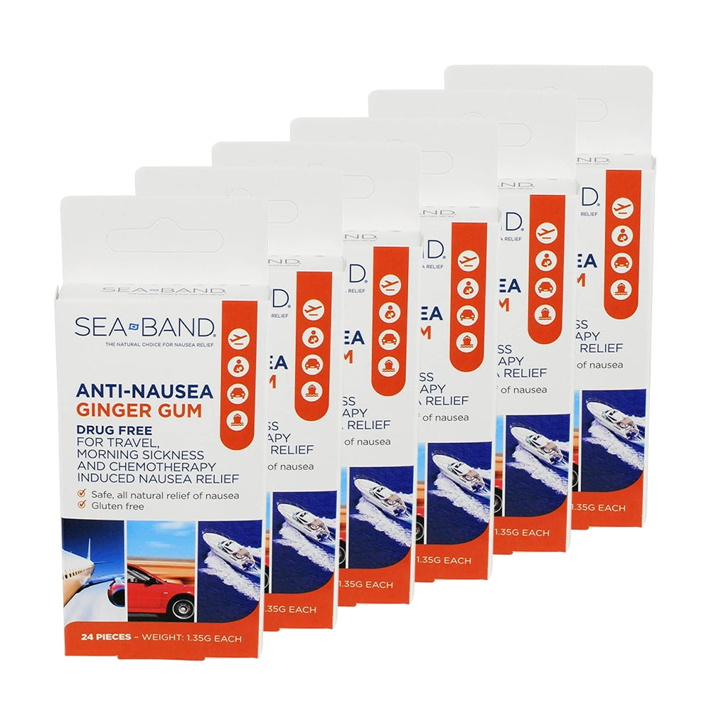 SEABAND GINGER GUM,ANTINAUSEA 24 count ( 6 Pack )