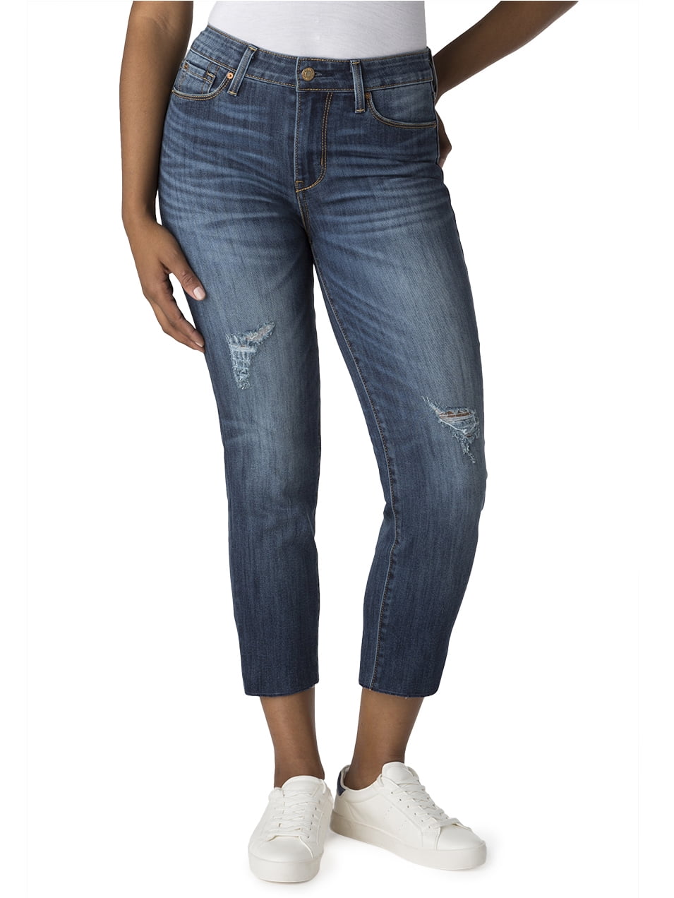 High Rise Slim Cropped Jeans - Walmart 