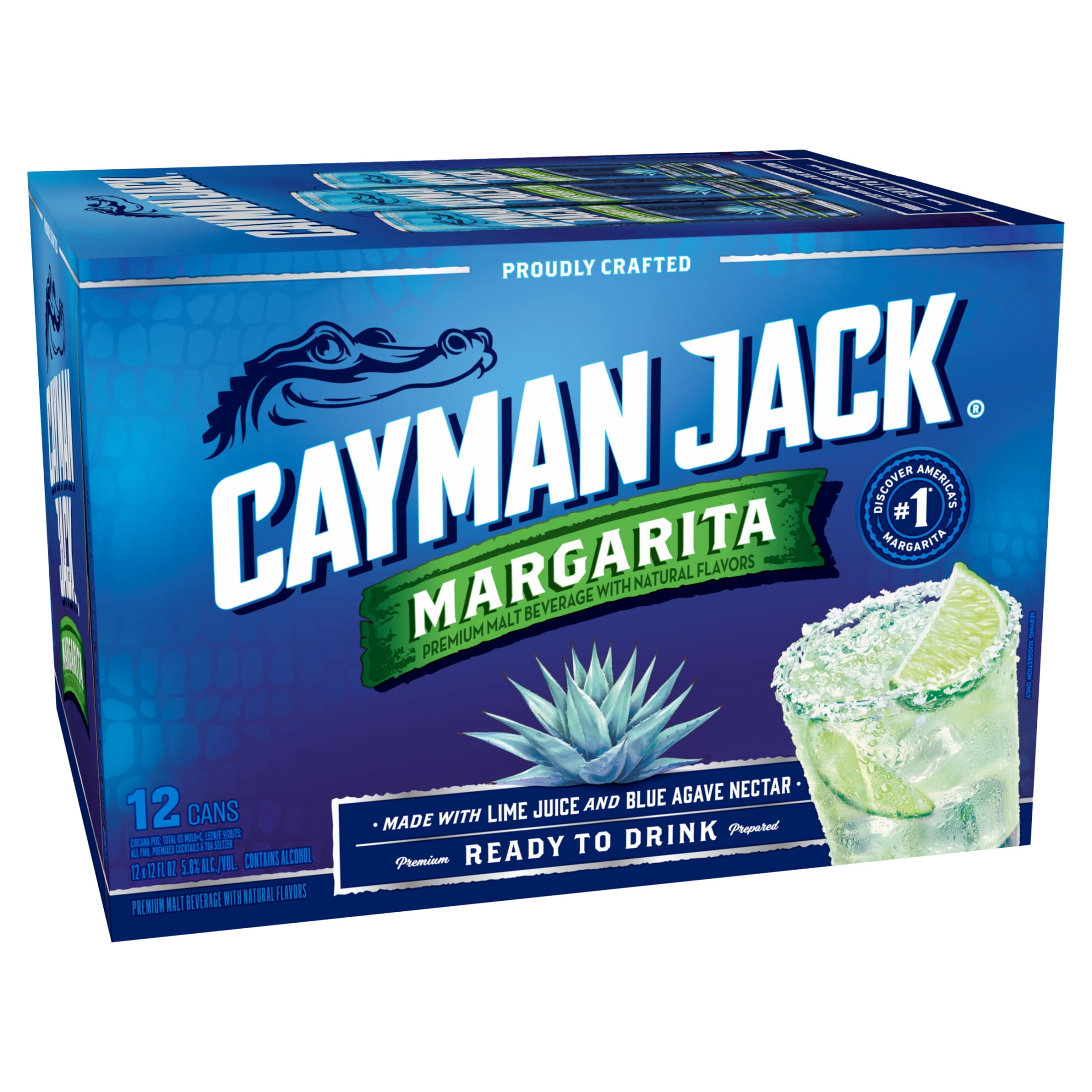 Cayman Jack Margarita, 12 Pack, 12 fl oz Cans, 5.8% ABV