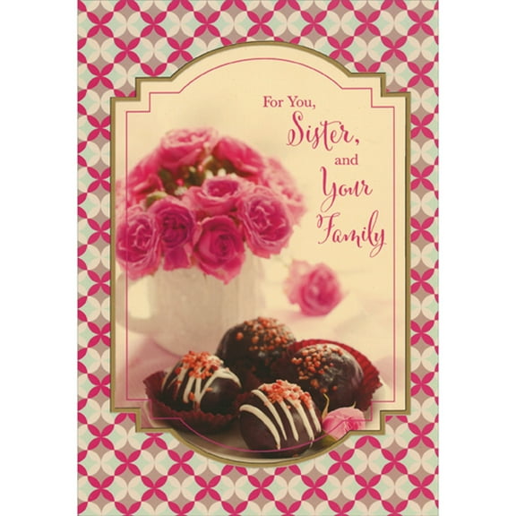 Happy Valentine's Day Sister and Family Greeting Card w/Envelope