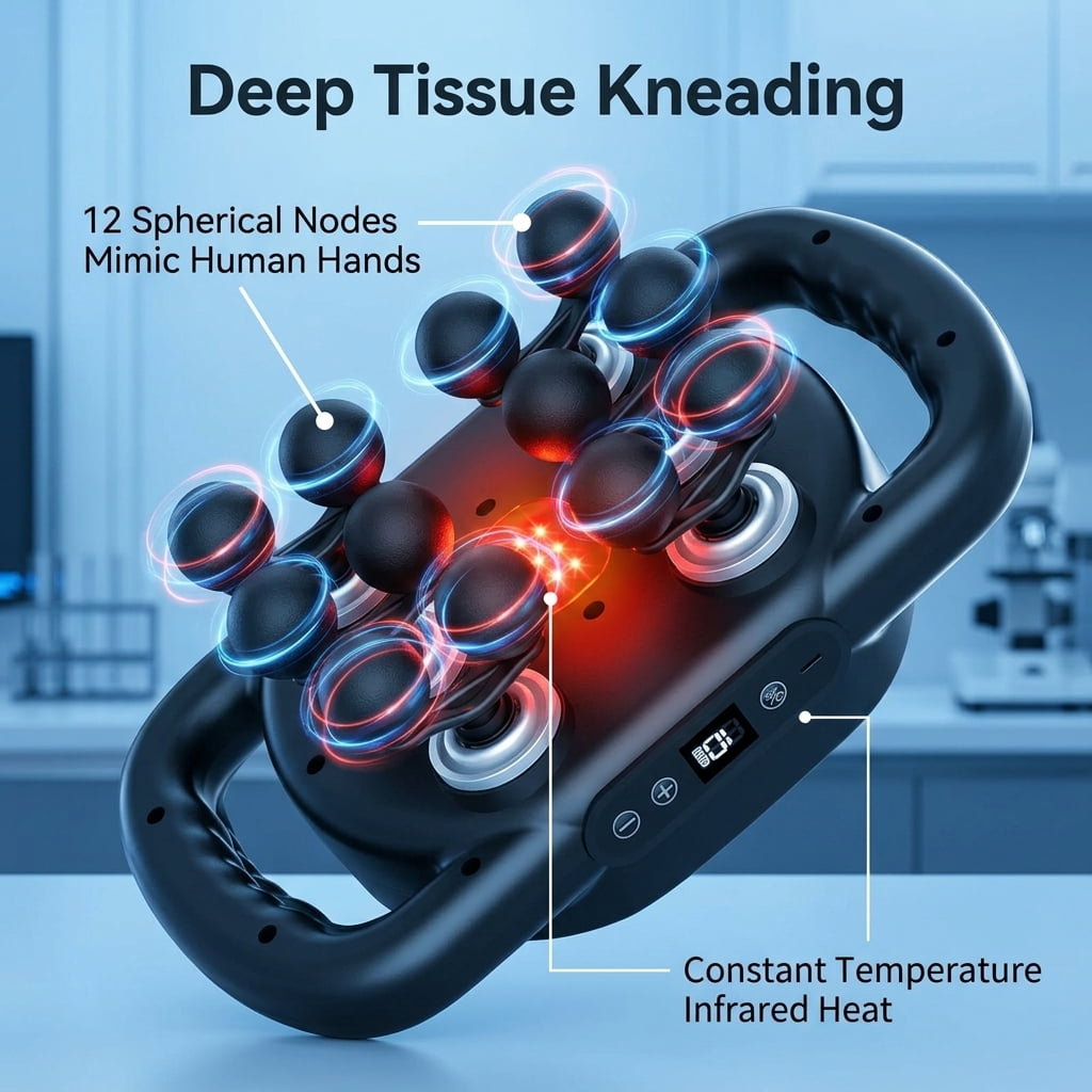 12-Head Deep Tissue Massage Gun | 9-Mode Quiet Muscle Pain Relief Tool