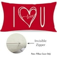 thumbnail image 6 of Valentines Day Pillow Covers 12X20 Red Heart I Love U for Valentines Day Decor Outdoor Farmhouse Anniversary Wedding Decorative Lumbar Throw Pillows Cushion Case Home Decorations for Couch, 6 of 6
