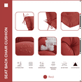 thumbnail image 2 of YOOZEKU Outdoor Indoor Seat Back Chair Cushions Set of 4,Waterproof Tufted Lawn Dining Chair Cushions for Patio Furniture with Ties,42x21inch, Red, 2 of 6