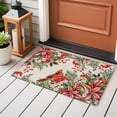 thumbnail image 4 of Entryway Rug 2'x3', Cardinal Bird Small Rug for Kitchen Bathroom Door Mat Indoor Entrance, Pine Cones Poinsettia Berry Floral Beige Non-Slip Area Rugs Floor Mats Carpet Front Door Rugs, 4 of 8