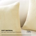 thumbnail image 4 of Deconovo Corduroy Fundas de cojines Juego de 4 – Machine Washable Home Decor for Sofa, Dormitorio | Butter Milk Beige, 12x20 Inch, 4 of 8