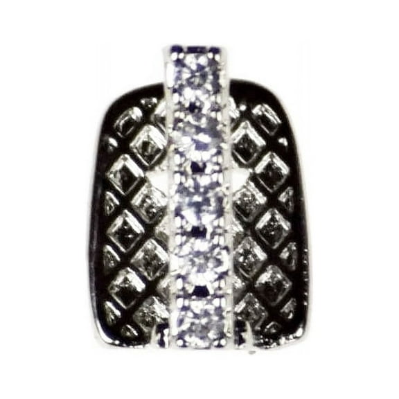 CZ Gap Grillz Silver Tone Single Tooth Top or Bottom Bling Teeth Single Hip Hop Grills