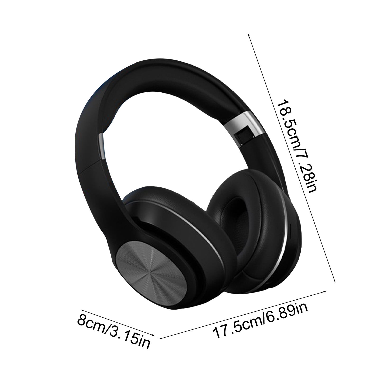 LACKUST Dual Mode Over-Ear Bluetooth 5.3 Headphones Black - Foldable, Soft Headband, Low Latency for Sports Gaming, Wired/Wireless