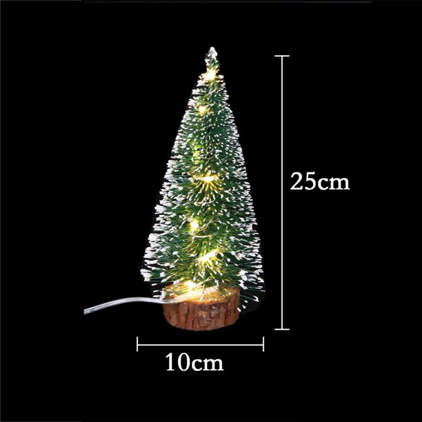 Sisal Christmas Tree With Led Lights Small Pine Tree Table Desk Xmas Decor